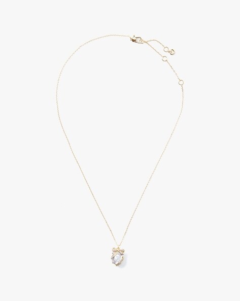 kate spade new york Precious Pansy Mini Pendant Necklace, Rose Gold/Cream  at John Lewis & Partners