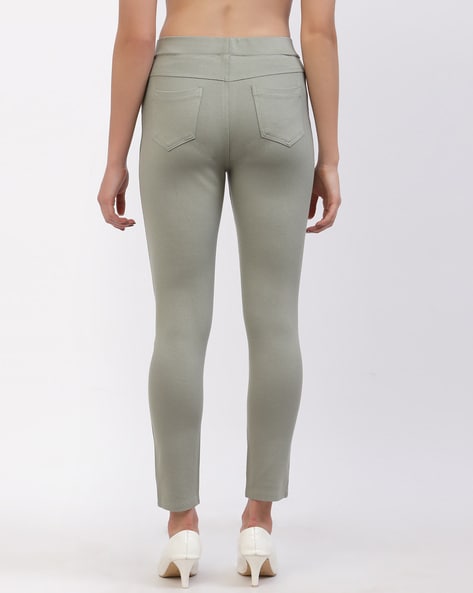 Buy Light Green Jeans & Jeggings for Women by DELIS Online