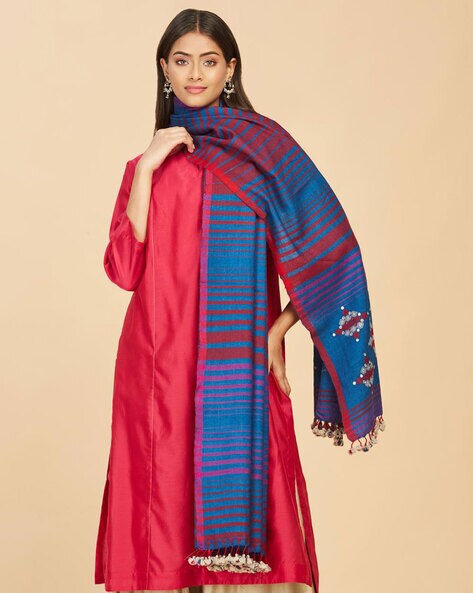 Embellished Shawl with Tassels Price in India