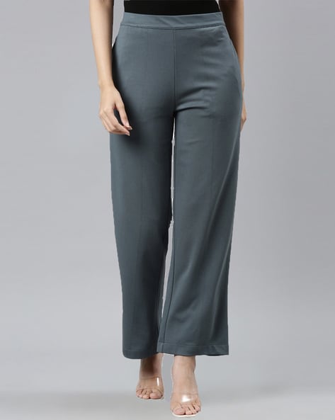 Buy Ocean Green Trousers & Pants for Women by Go Colors Online