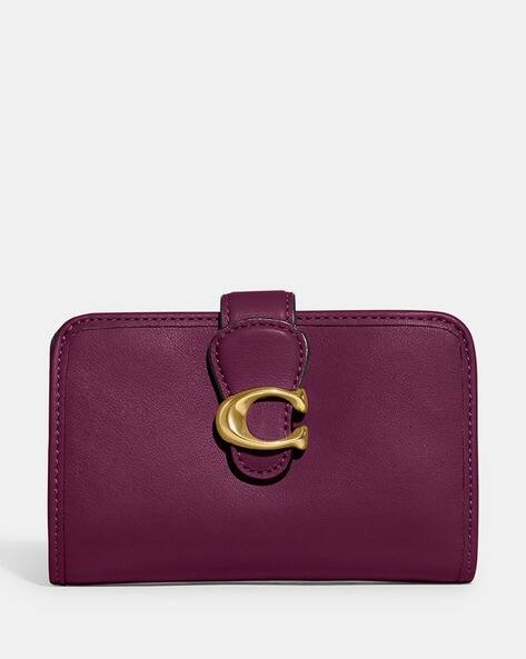 COACH タビーミディアムウォレット　パープル Buy Coach Tabby Medium Bi-Fold Wallet | Magenta Color Women | AJIO