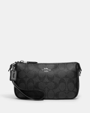 Buy Coach Printed Wristlet Black Color Women AJIO LUXE