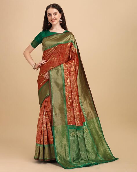 Buy online Women's Banarasi Saree With Blouse from ethnic wear for Women by  House Of Begum for ₹2839 at 59% off | 2024 Limeroad.com