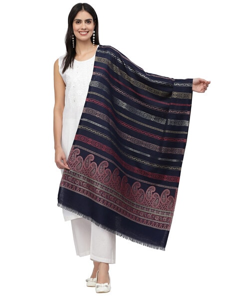 Striped Stole with Fringers Price in India
