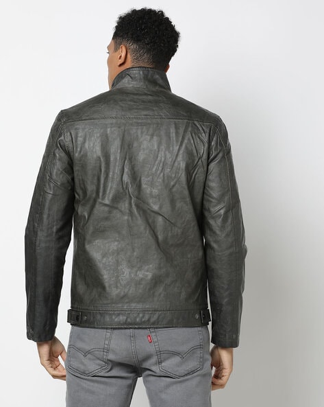 Men's Lee Cooper Biker Genuine Leather Jacket