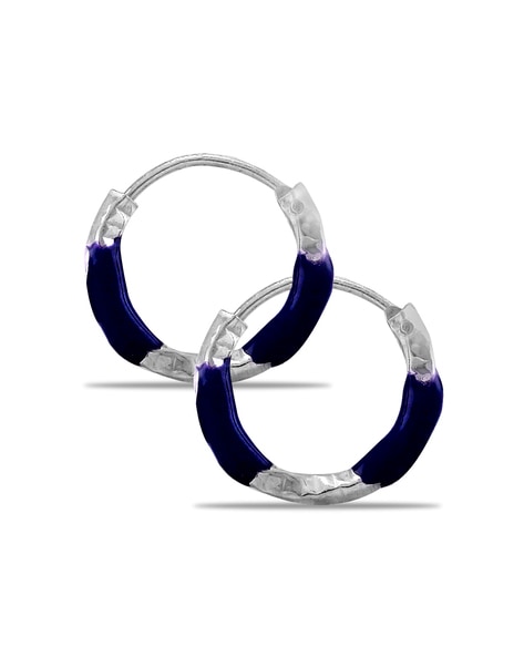 Buy Silver and Gold Stainless Steel White CZ Huggie Hoop Earrings Online -  Inox Jewelry India