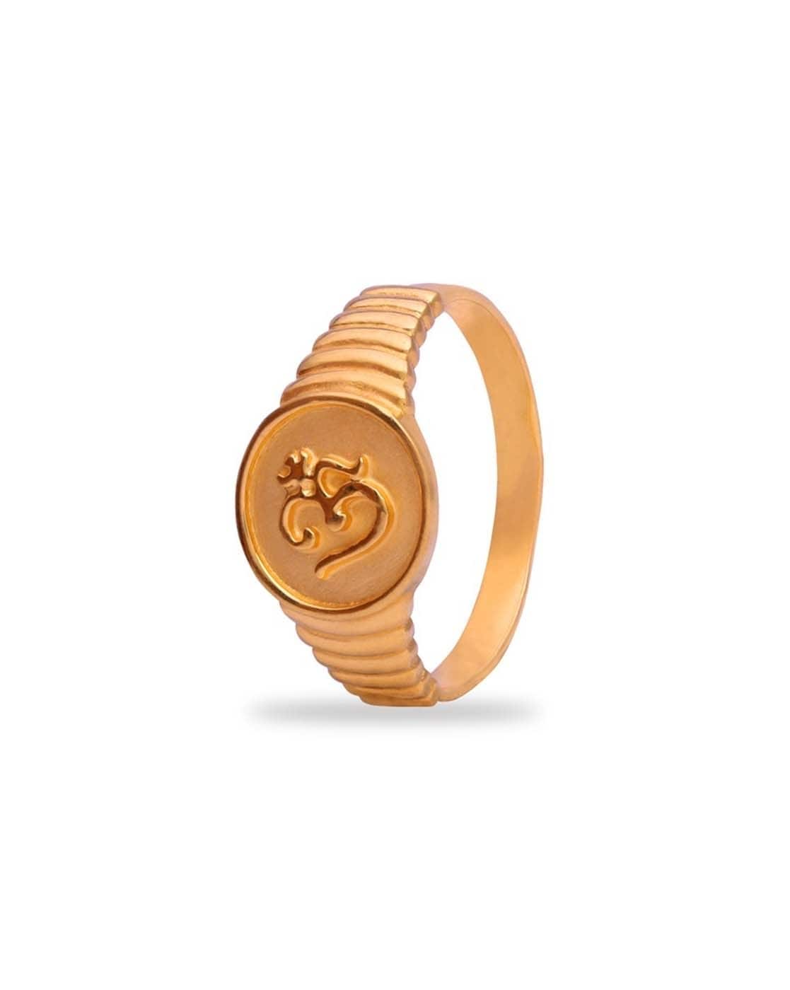 Showroom of 916 gold casting swastik design gents ring | Jewelxy - 163587