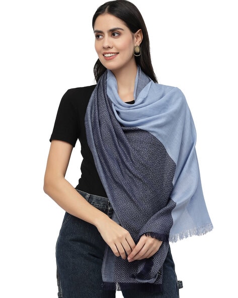 Colourblock Stole with Fringes Price in India