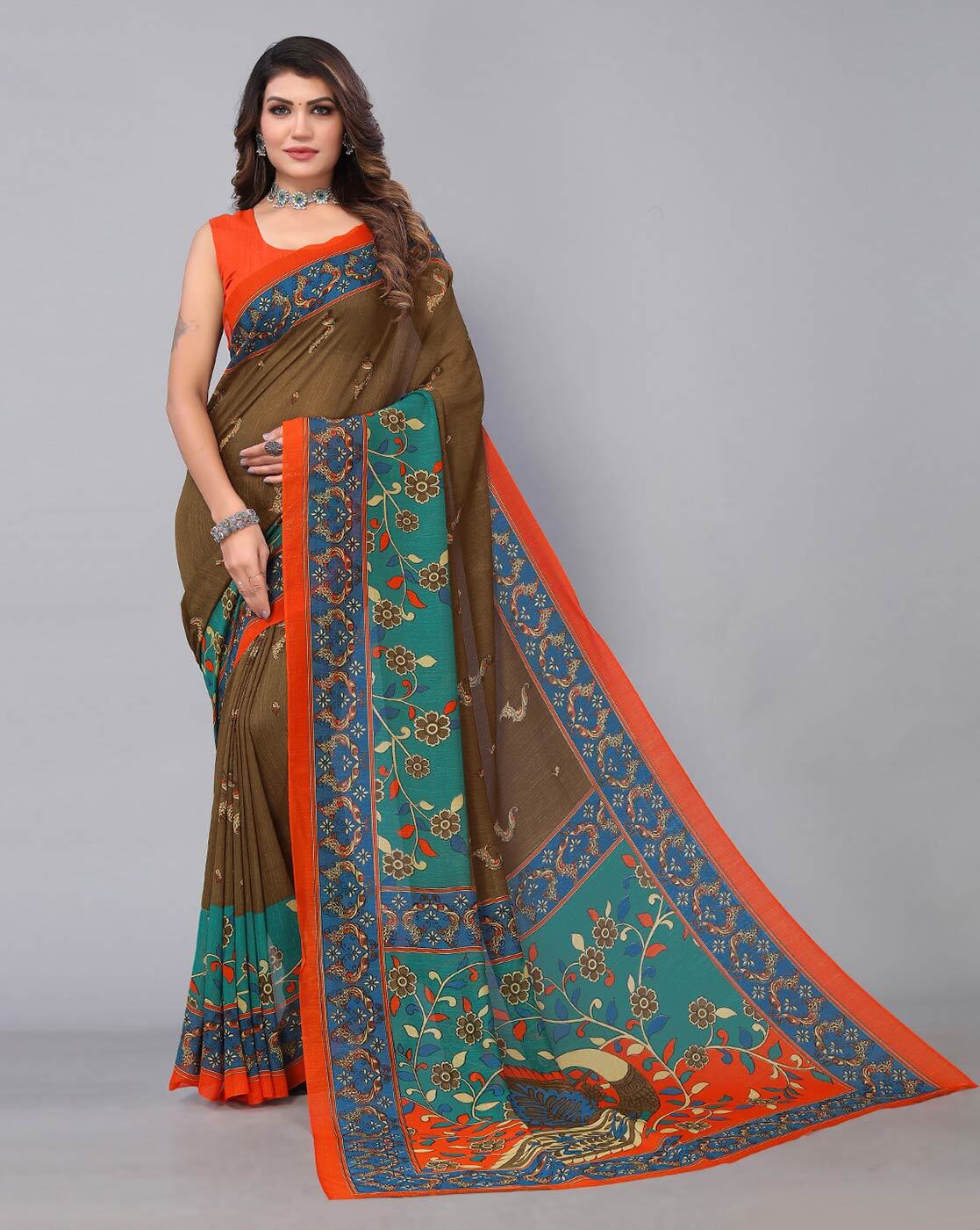 Buy Olive Sarees for Women by Hritika Online