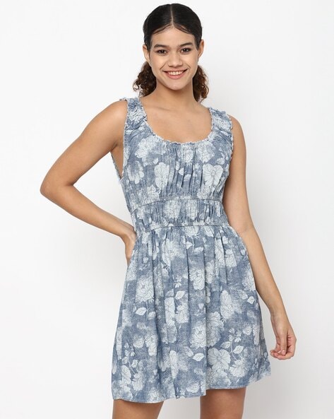 American eagle blue floral cheap dress