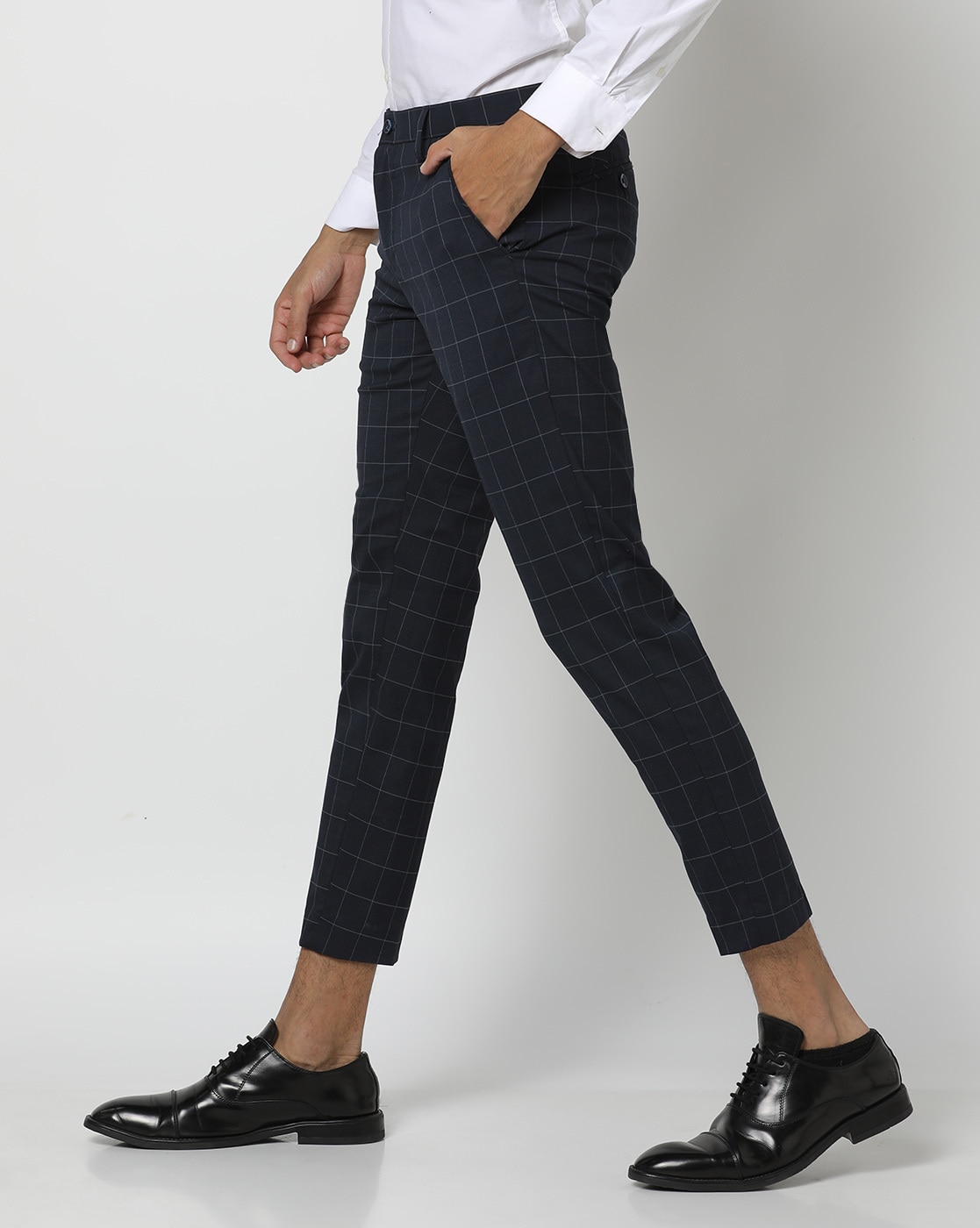 Shetland Tweed Wool Trousers - Plaid - Blue with Navy, Red & Green (P613) -  Men's Clothing, Traditional Natural shouldered clothing, preppy apparel