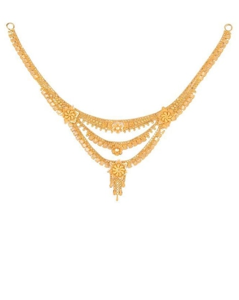 Buy 1 Gram Gold Light Weight Stone Necklace Design for Women