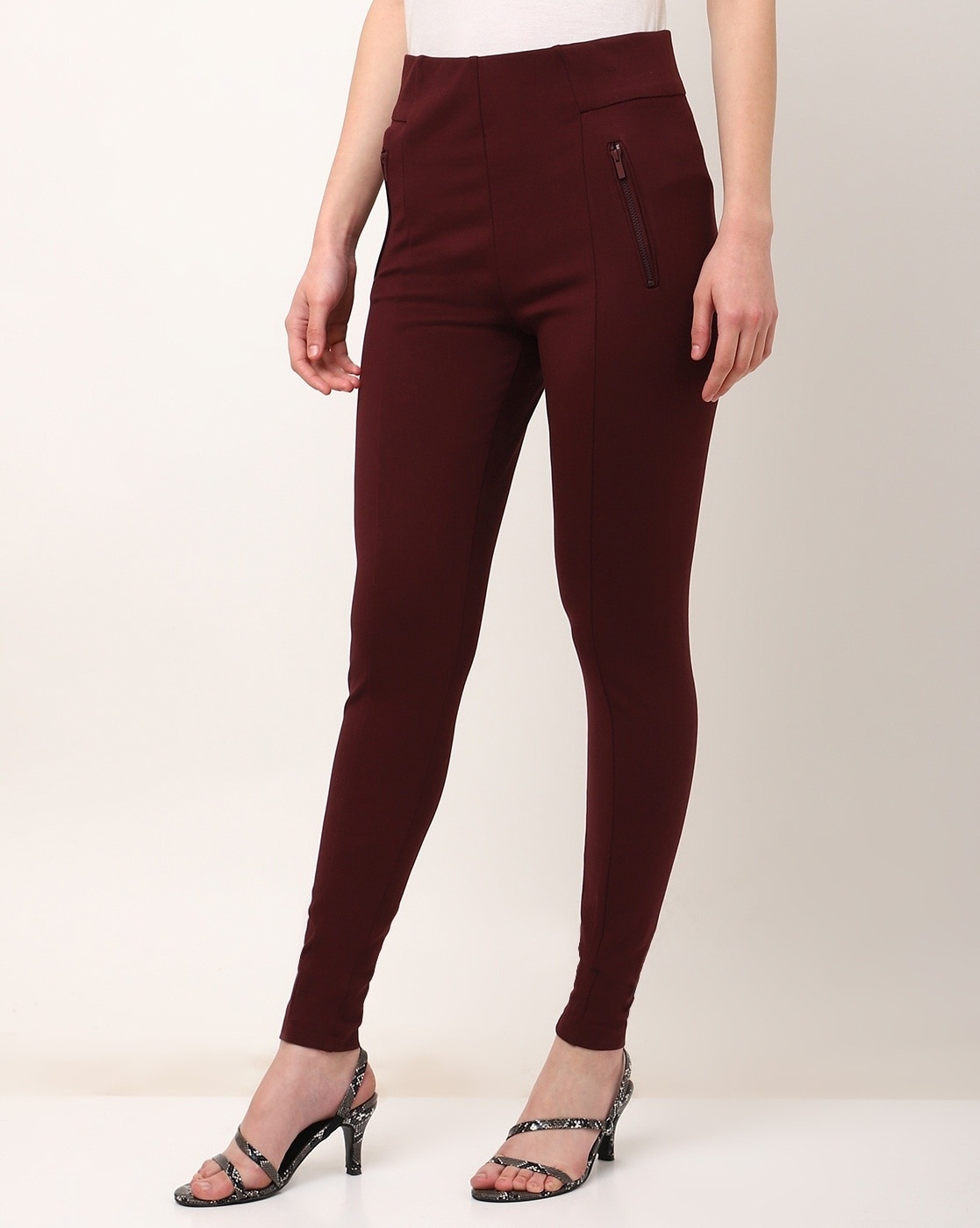 Zip Detail High Waisted Leggings, M&S Collection