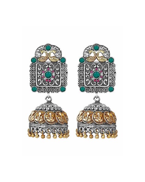 Exquisite Jaipur Jhumkas in Highly Polished Silver