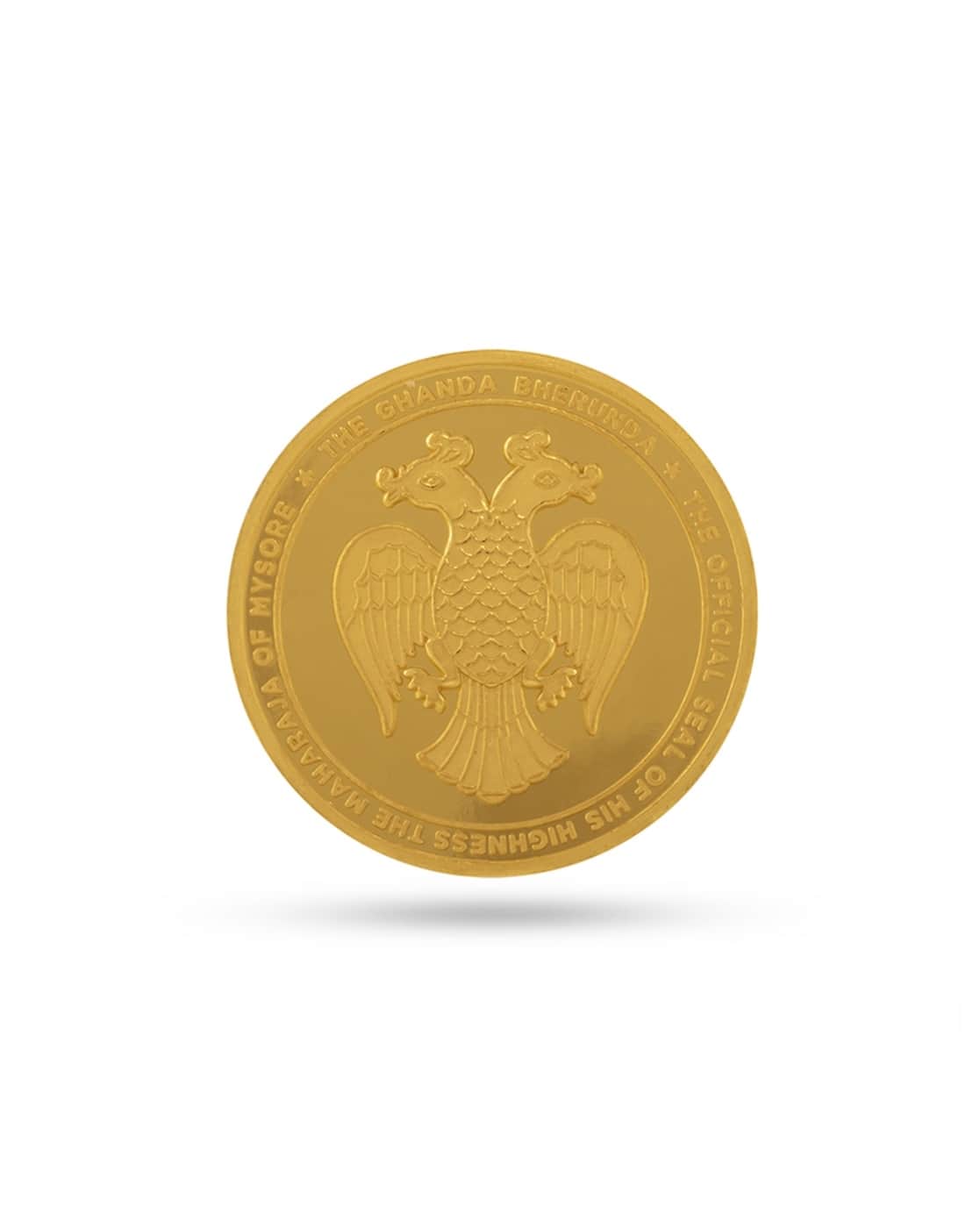C KRISHNIAH CHETTY JEWELLERS 1 Gm 24 Kt For Women (995, FreeSize) Yellow Gold Gandaberunda Coin For Women (Yellow Gold, FreeSize)