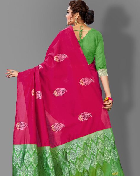 Buy Pink Sarees for Women by FASHION BOOMS Online