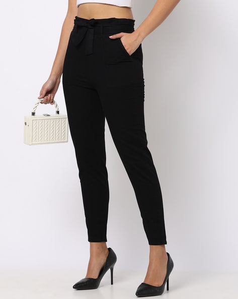 Buy Straight Fit Paperbag Pants with Belt Online at Best Prices in India   JioMart
