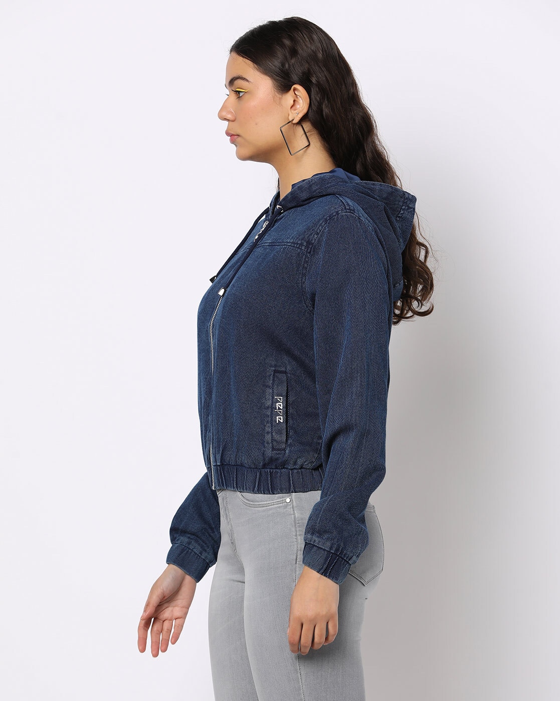 Women's Blue Embroidered Stretch Denim Designer Ladies Jean Jacket Coat Hot  sell | eBay