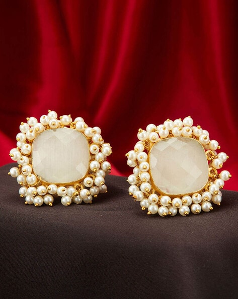 White Natural Pearl Earrings Pearl Stud Pearl India | Ubuy