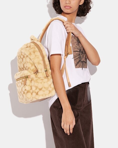 Buy Coach Charter Signature Medium Backpack Beige Color Men