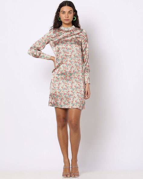 Bib neck shift clearance dress