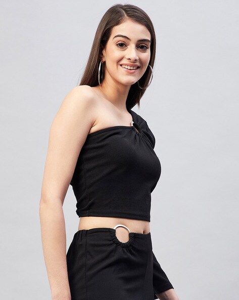 One Shoulder Crop Top