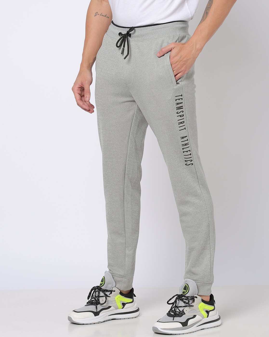 Buy Steel Grey Track Pants for Men by Teamspirit Online | Ajio.com