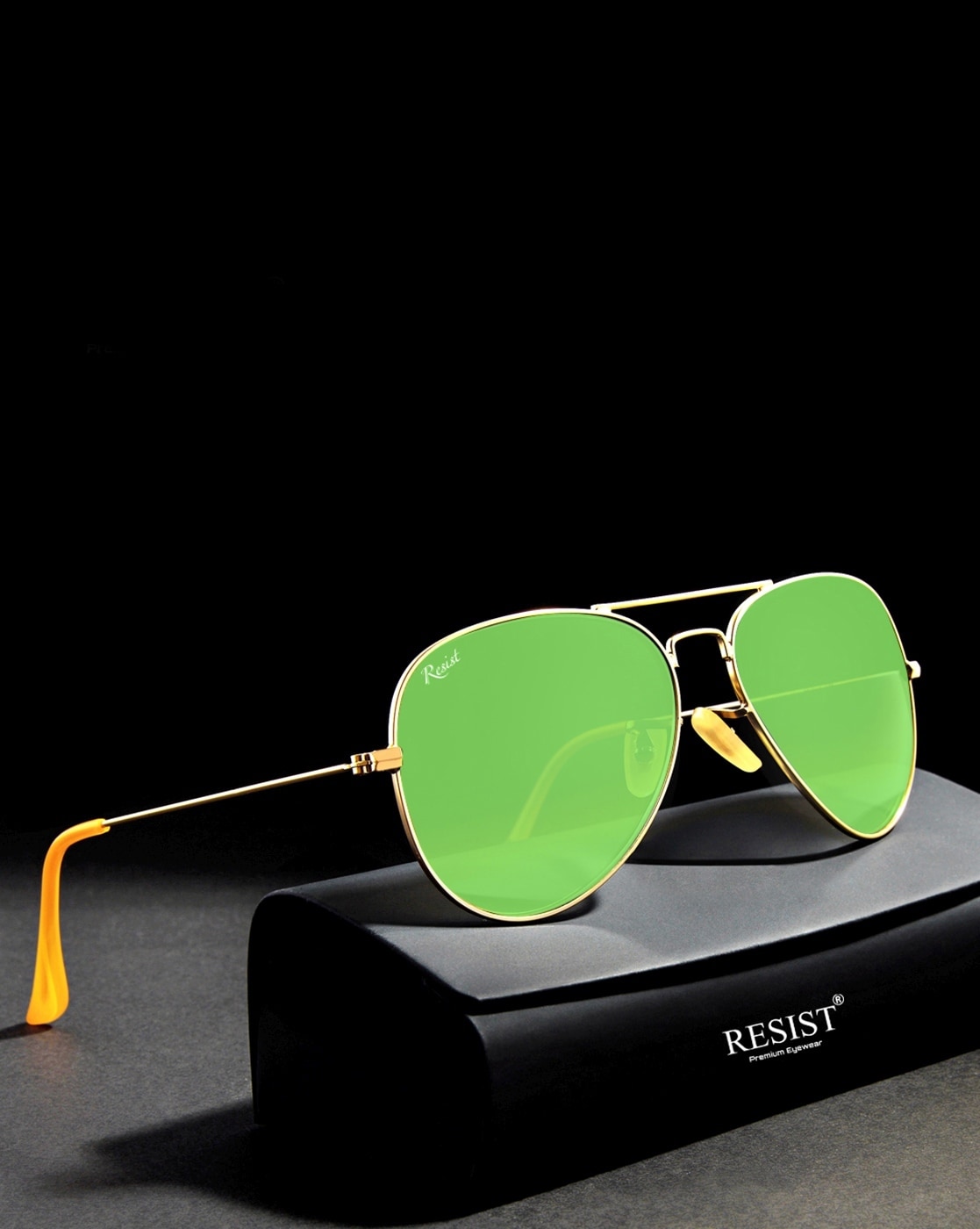 Buy Oversized Matt Green Tinted Sunglasses Online. – Odette