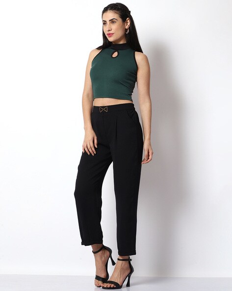 Buy online Blue Solid Crop Top  Trouser Set from western wear for Women by  Anvi Be Yourself for 1259 at 55 off  2023 Limeroadcom