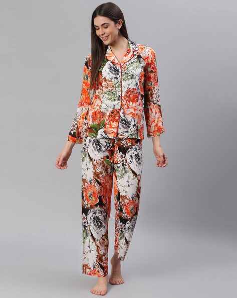 Floral discount satin pajamas