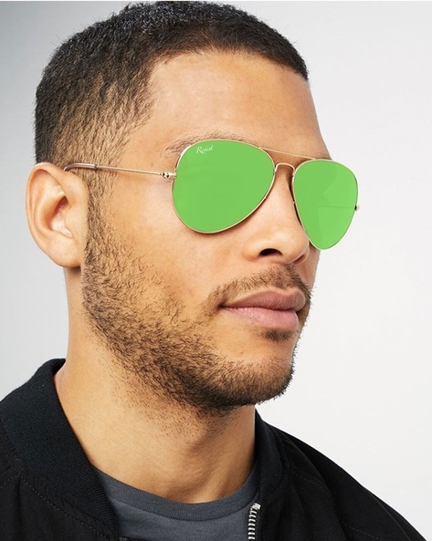 Green aviator shop glasses