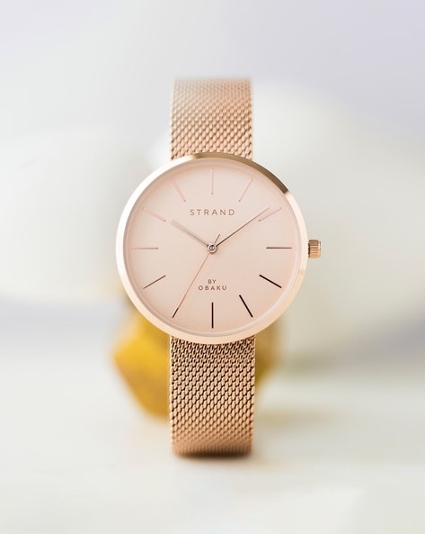Buy Rose Gold Watches for Women by Strand By Obaku Online | Ajio.com