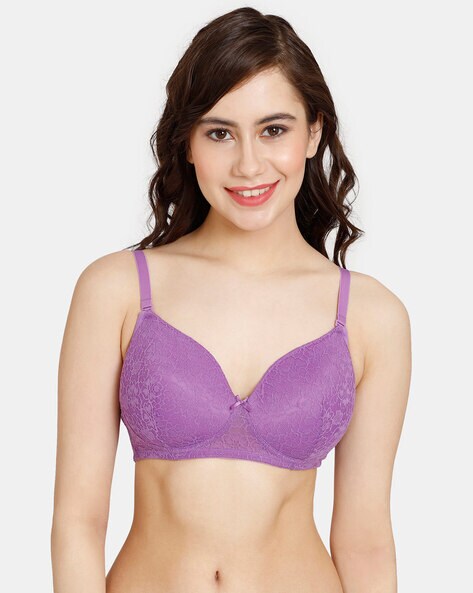 Padded Lace Full-Coverage Non-Wired Bra