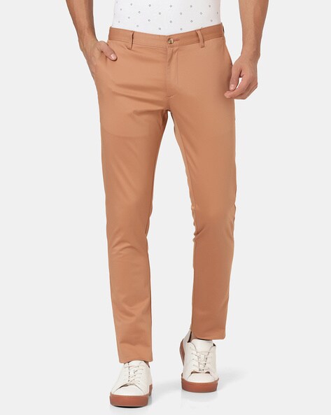 Buy online Men Peach Solid Cotton Chinos Casual Trouser from Bottom Wear  for Men by Swag Rider for ₹499 at 72% off | 2024 Limeroad.com