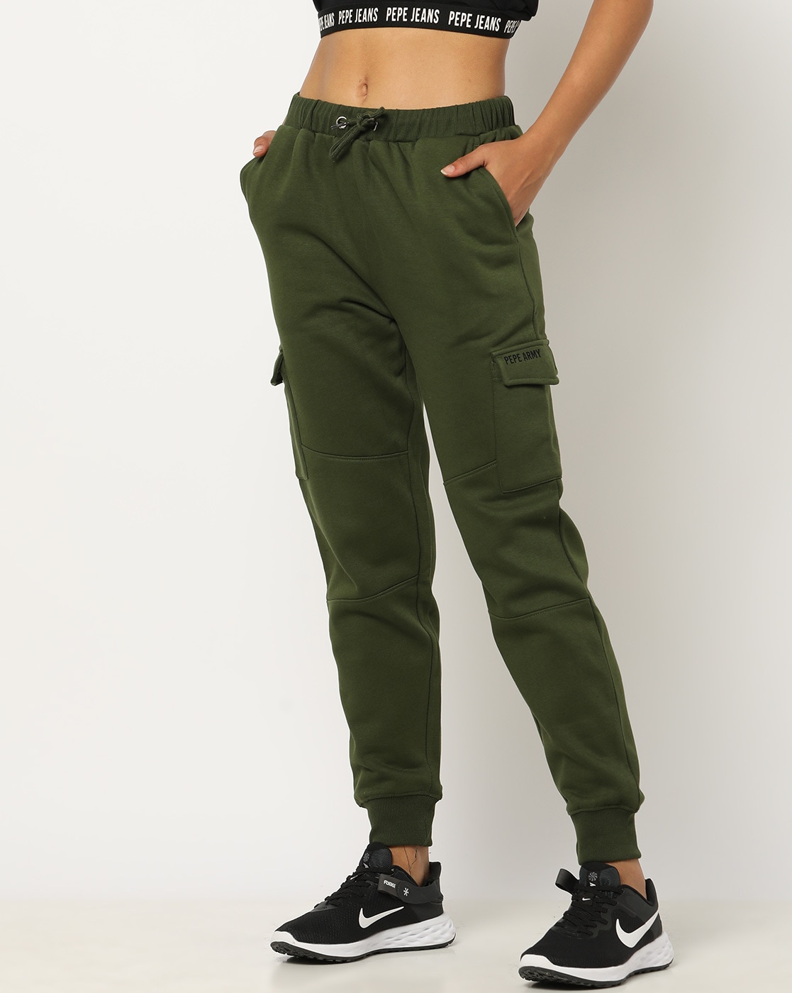 Pepe Jeans Men's Slim Track Pants (PM211598_Khaki : Amazon.in: Clothing &  Accessories