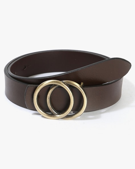 Double O Ring Leather Cinch Belt