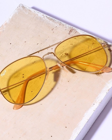 Classic Multi- Coloured Orange Aviator Sunglasses – www.pipabella.com