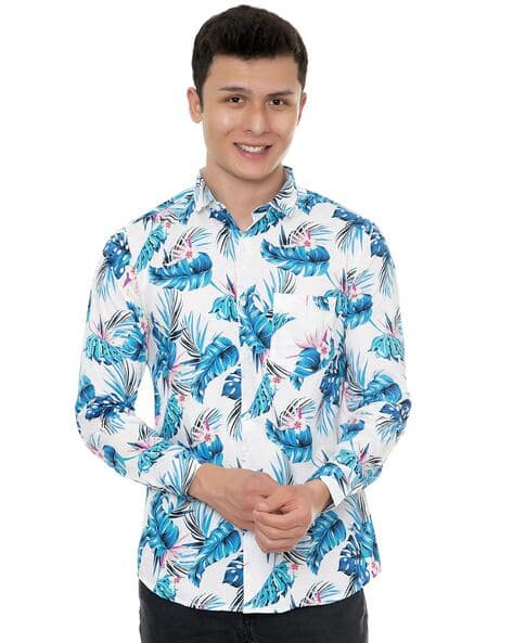 Men Floral Print Slim Fit Shirt