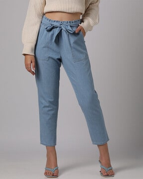 Weekday Cosmo denim trousers in white  ASOS