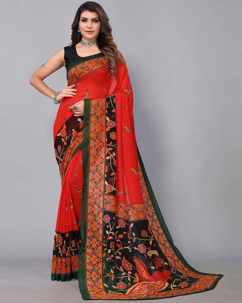 Casual Wear Apple Sushma Floral Printed Designer Saree, 6 m (with blouse  piece) at Rs 499/piece in Surat