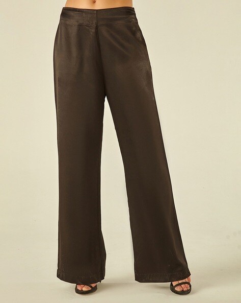 Satin Popper Detail Trouser | Nasty Gal