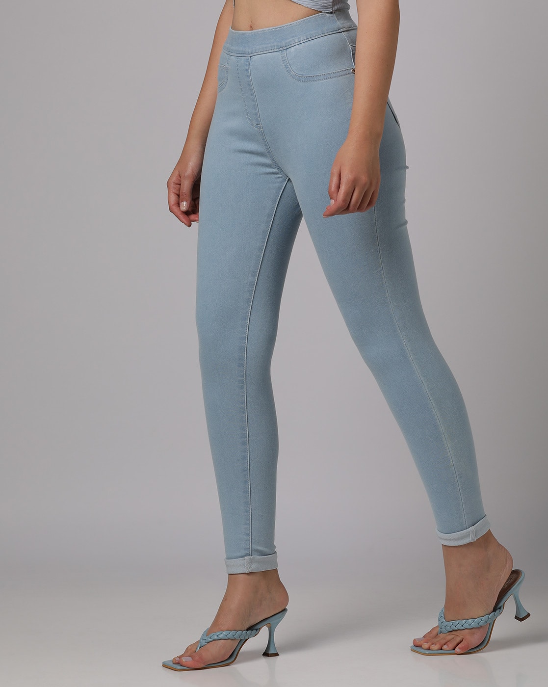 YOURS Plus Size Curve Light Blue Bootcut Jeggings | Yours Clothing