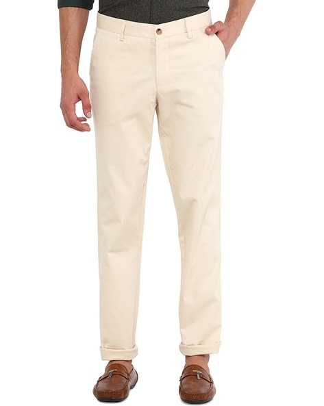 Buy Greenfibre Navy Cotton Solid Slim Fit Trousers for Men Online @ Tata  CLiQ