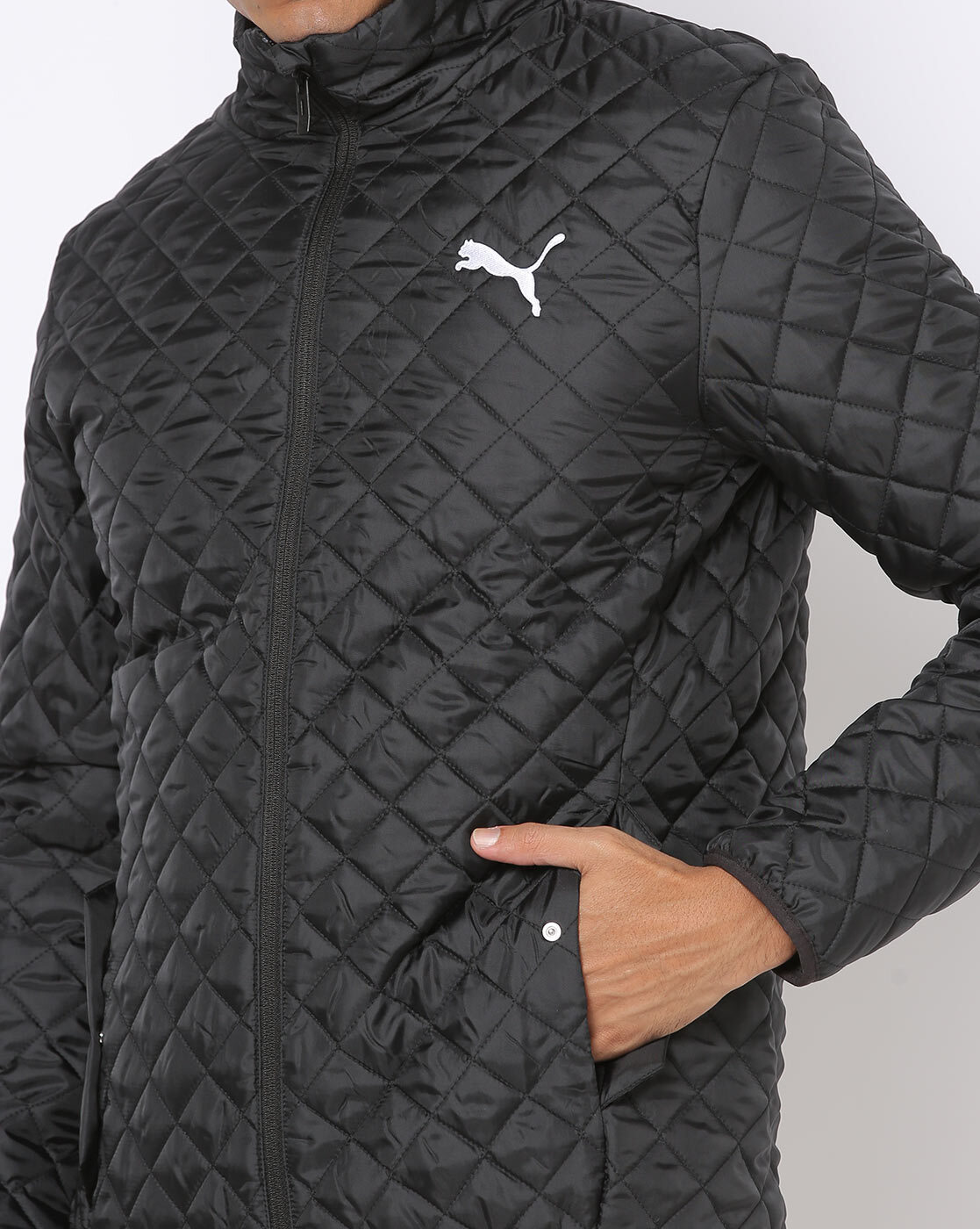 Puma black shop quilted jacket