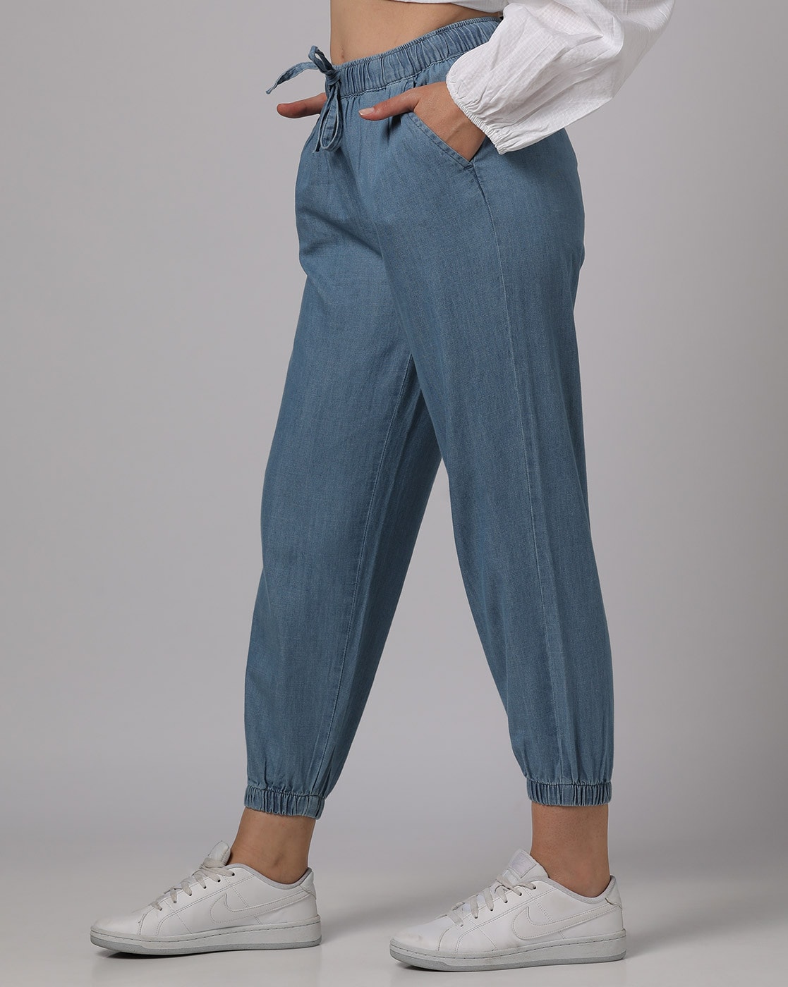 High-Rise Denim Joggers Blue | Womens Ardene BEST SELLERS