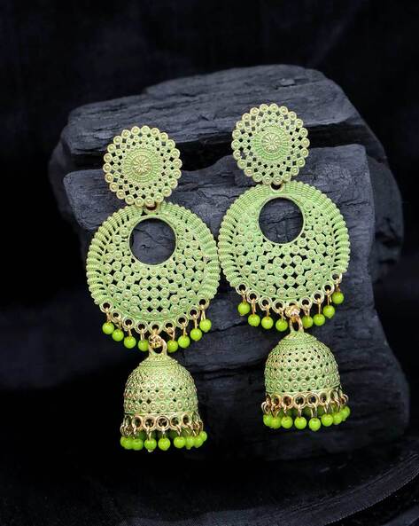 Giva Pista Meenakari/Gold Polki Earrings - Gold | Indian Jewellery Online |  Asian Jewellery UK | Bling For You