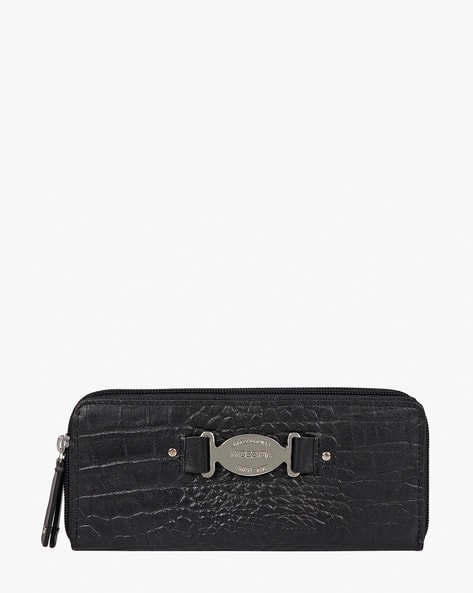 HIDESIGN Croc-Embossed Zip-Around Wallet