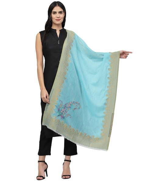 Textured Shawl with Frayed Hemline Price in India