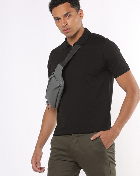 Regular Fit Ottoman Polo T-Shirt with Jacquard Collar