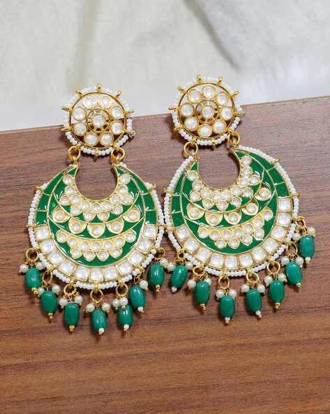 Handmade Grand Terracotta Chakra Set in Shades of Light and Dark Green with Chandbali  earrings!!!! | Sowjy - The Online Jewelry Store